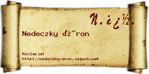 Nedeczky Áron névjegykártya